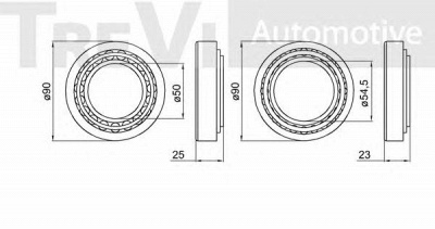 TREVI AUTOMOTIVE wb1579 -  Комплект подшипника ступицы колеса